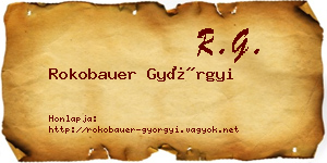 Rokobauer Györgyi névjegykártya
